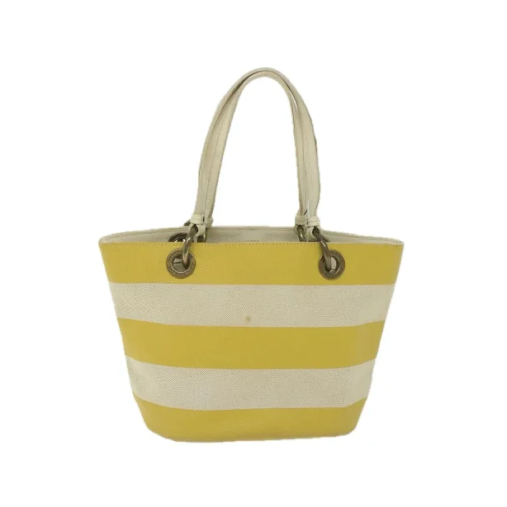 Burberry Vintage Pre-owned Cotton totes Yellow Dames