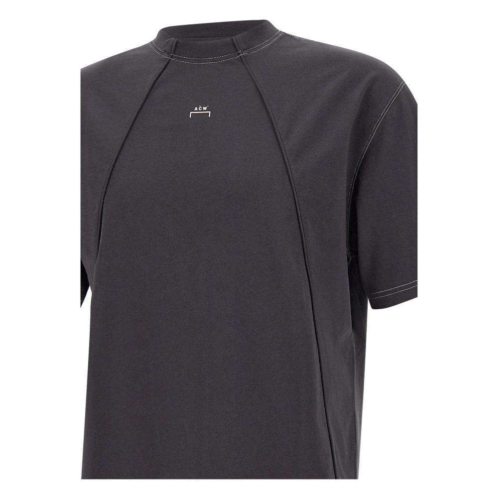 A-Cold-Wall Rookgrijze katoenen T-shirt met logo Black Heren
