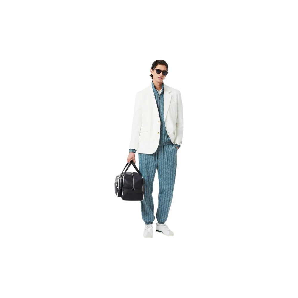 Lacoste Blauwe Monogram Trainingsjack Elegante Stijl Blue Heren