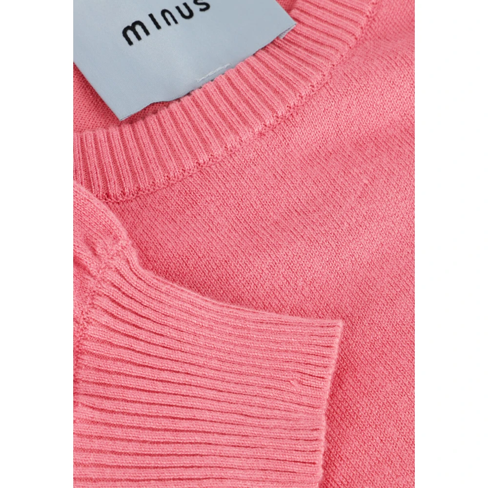Minus Gebreide Tee voor vrouwen casual en stijlvol Pink Dames