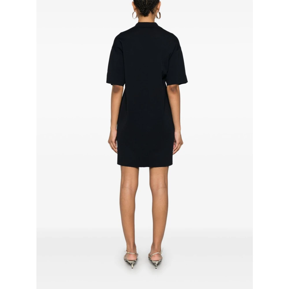 P.a.r.o.s.h. Blauwe V-hals Korte Mouw Jurk Blue Dames