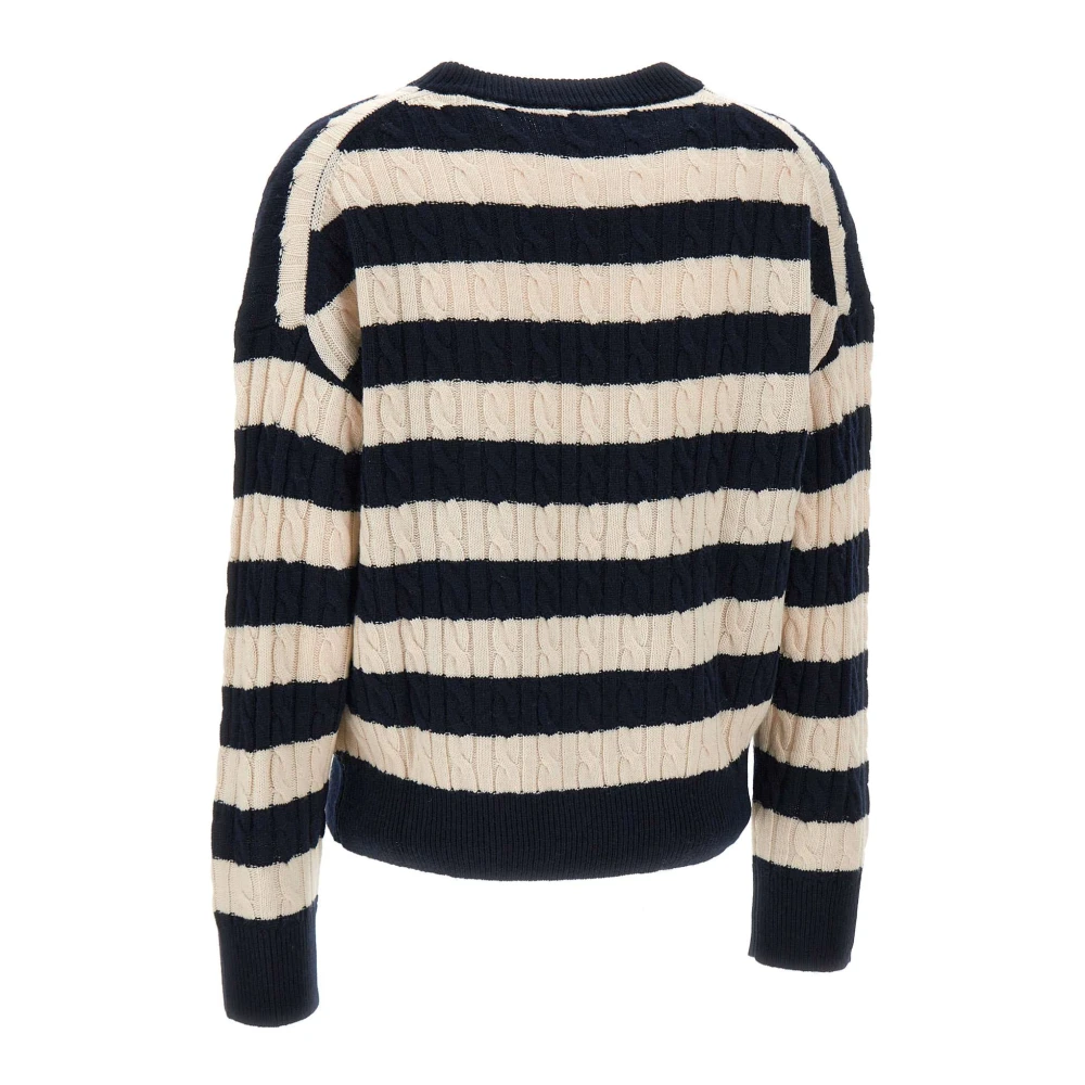 Sun68 Gestreepte Blauwe Trui met Logoborduursel Multicolor Dames