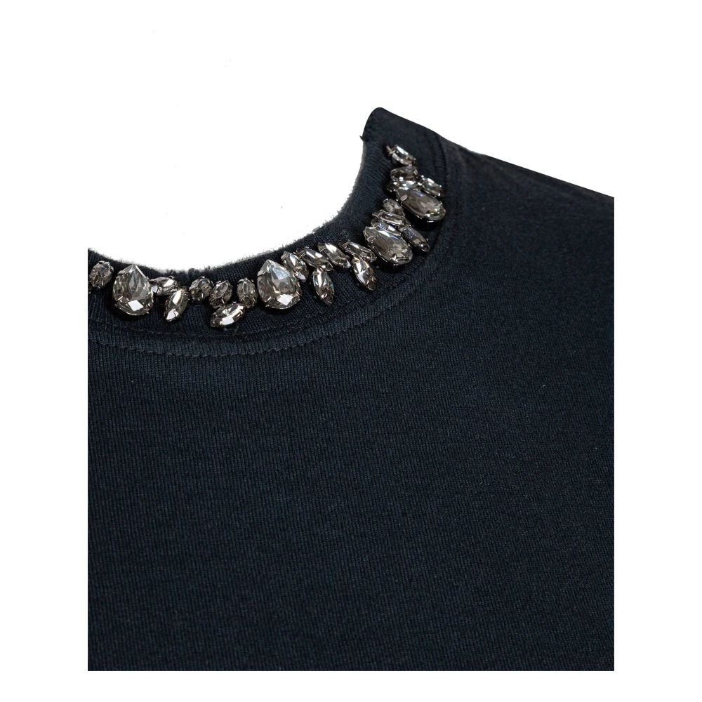 Golden Goose Vintage katoenen T-shirt met zwarte stenen Black Dames