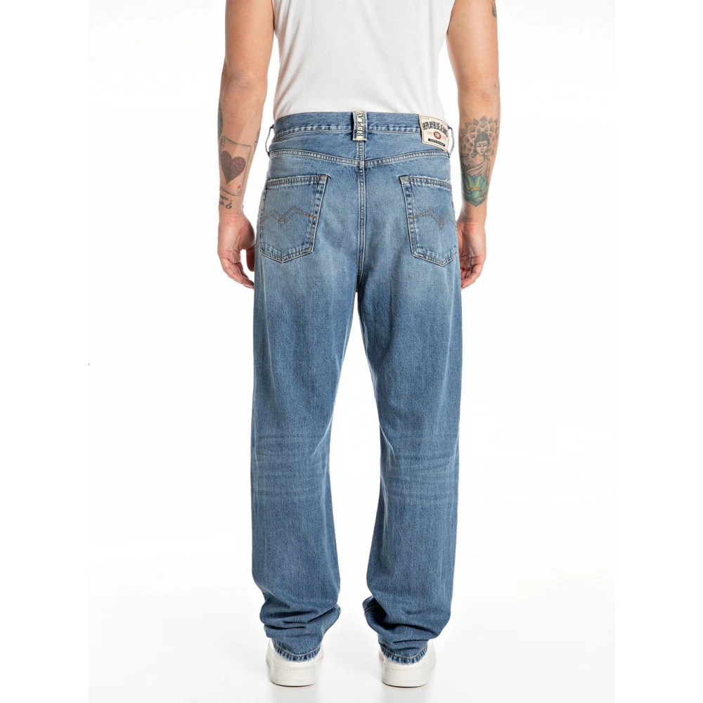 Replay Indigo Wide Jeans Blue Heren