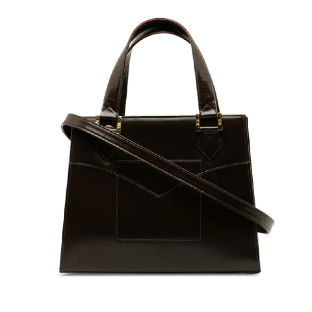 Yves Saint Laurent Vintage Pre-owned Leather handbags Brown Dames