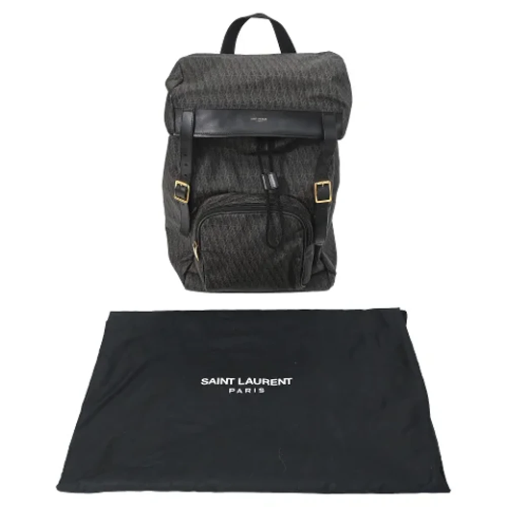 Yves Saint Laurent Vintage Pre-owned Canvas backpacks Black Dames
