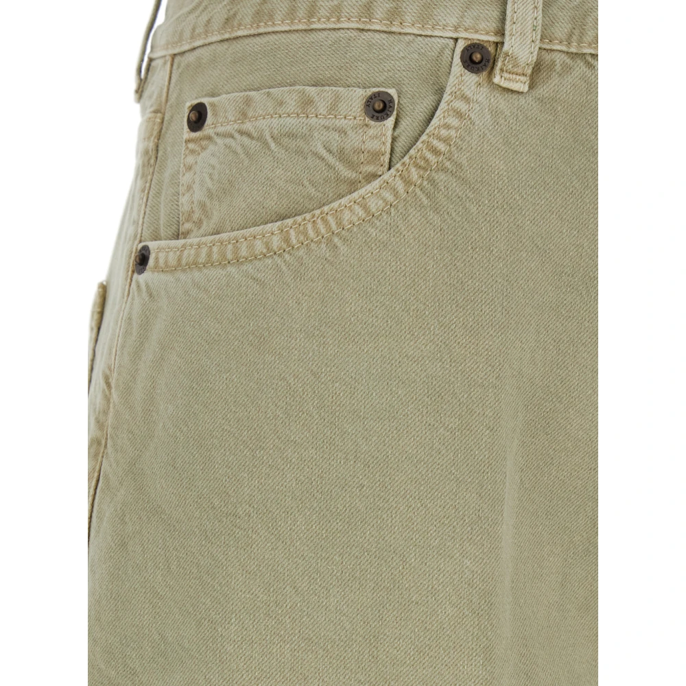 Haikure Groene Logo Patch Katoenen Twill Jeans Green Dames