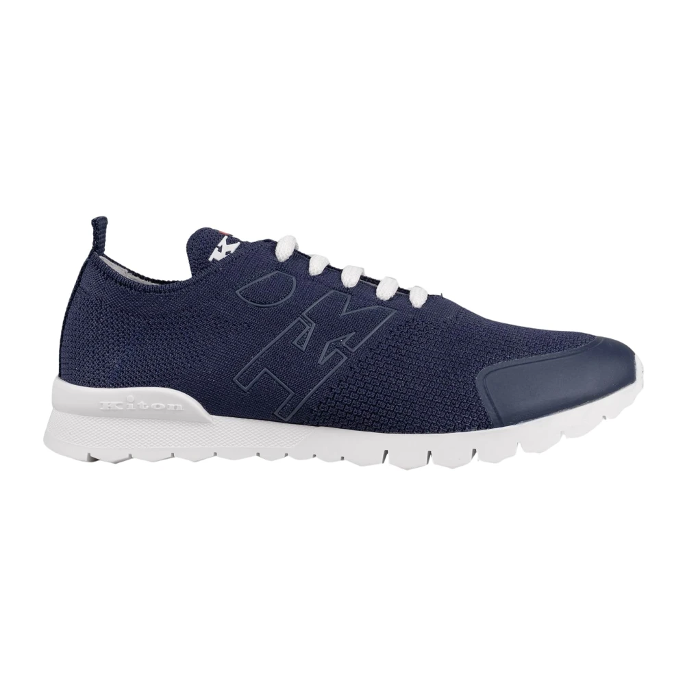 Kiton Fits Katoenen Sneakers Heren Schoenen Blauw
