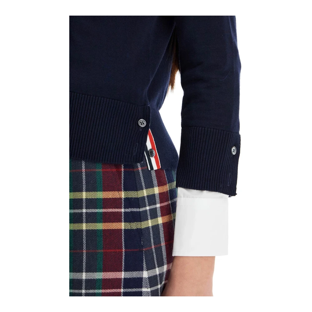 Thom Browne 4-Bar Katoenen Vest Blue Dames