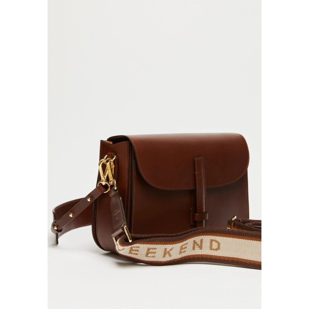 Max Mara Weekend Schoudertas van plantaardig gelooid leer Brown Dames