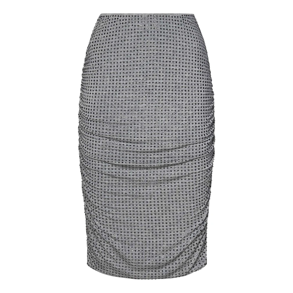 Pinko Midi Modal Stretch Jurk met Strass Gray Dames