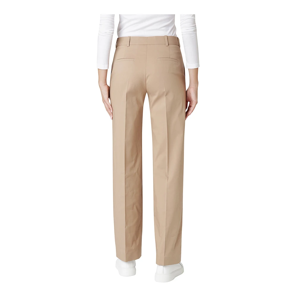 Eleventy Rechte Pijp Katoenen Lyocell Broek Brown Dames