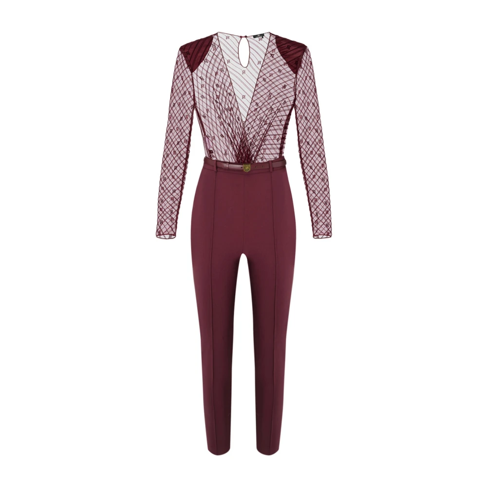 Rød jumpsuit med stil Tu02146E2-Cg3