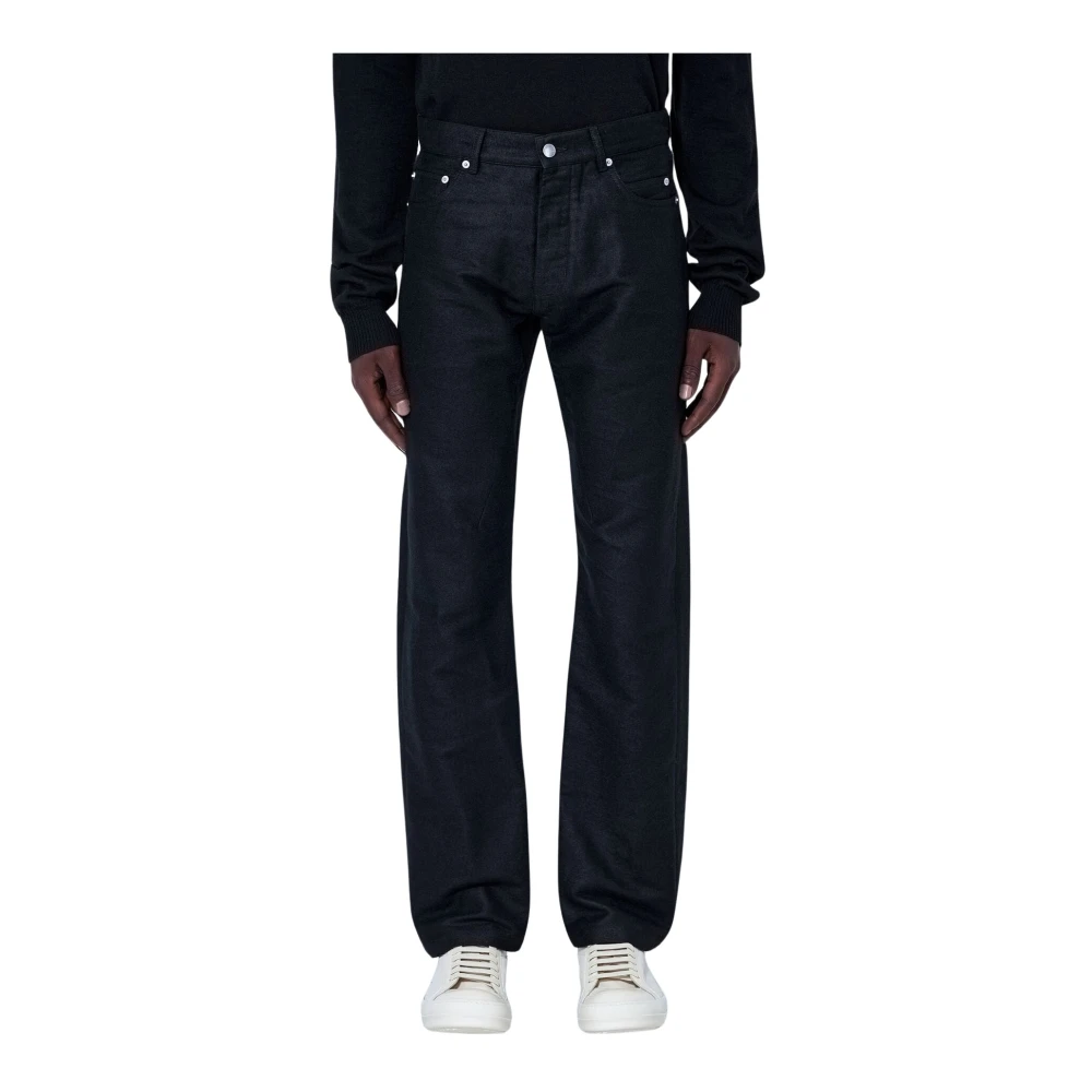 Rick Owens Black Straight-Leg Denim Trousers - Male - Straight Fit Jeans - W34 - Jeans