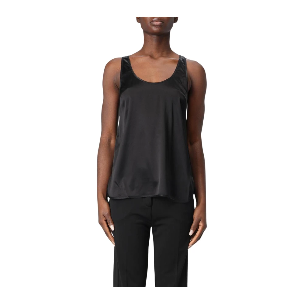 Pinko Women's Black Silk Cami Top - Sleeveless Tops - Xs - Tops