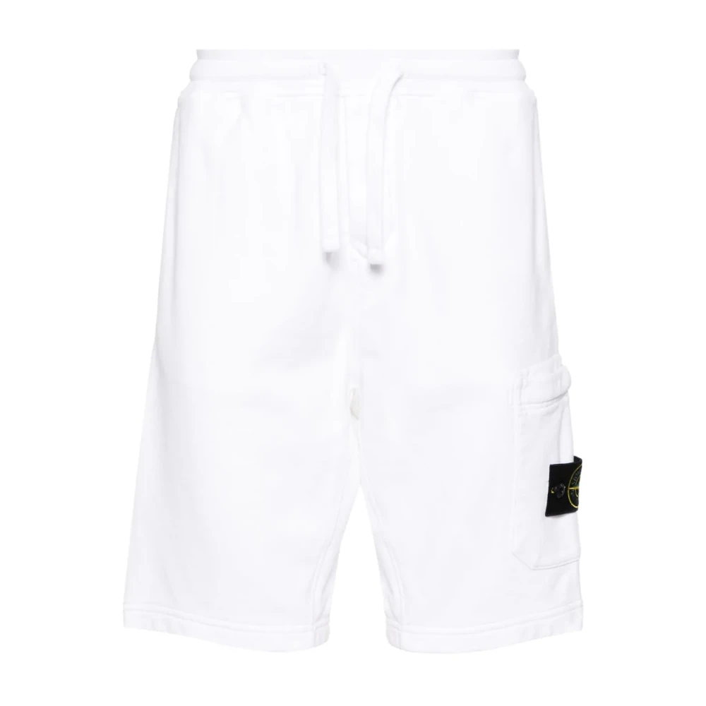 Stone Island Witte Shorts met Zakken en Elastische Taille White Heren
