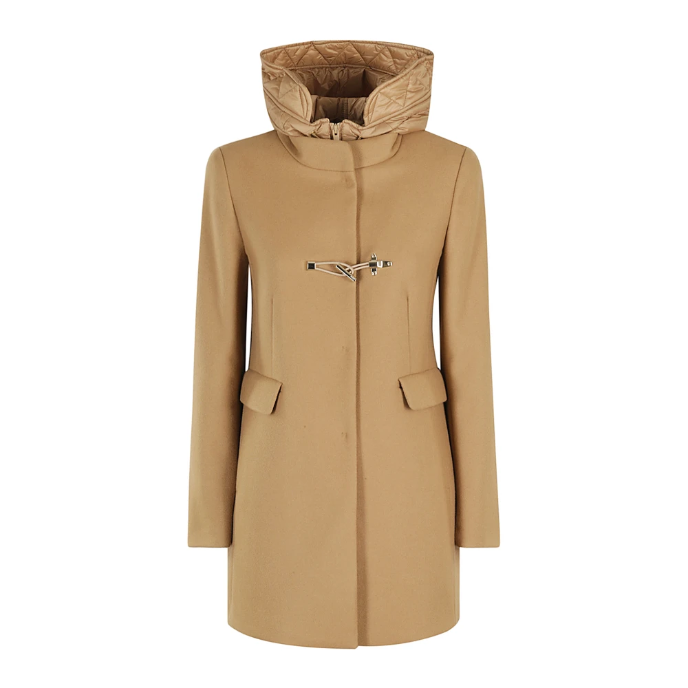 Fay Nylon Toggle Coat Front Brown Dames