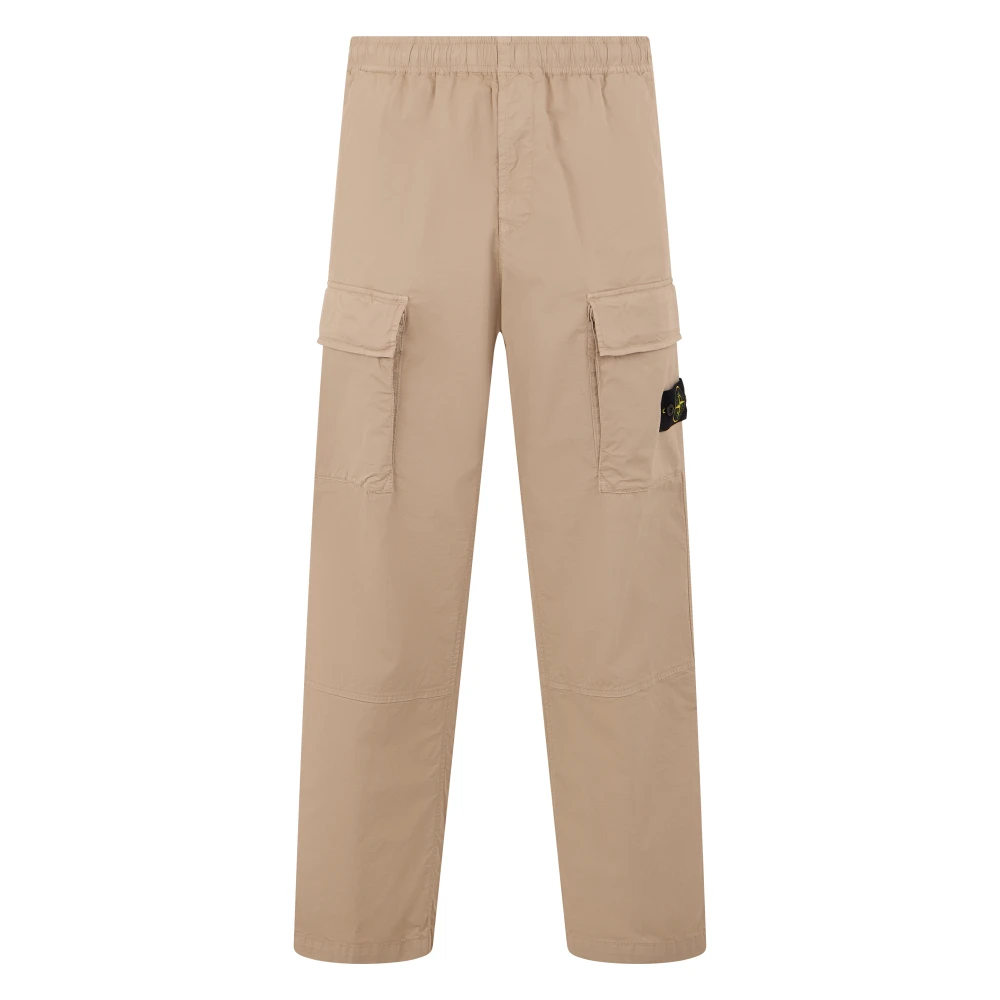 Stone Island Beige Straight Trousers, Male, W32, Loose-Fit Cargo Trousers
