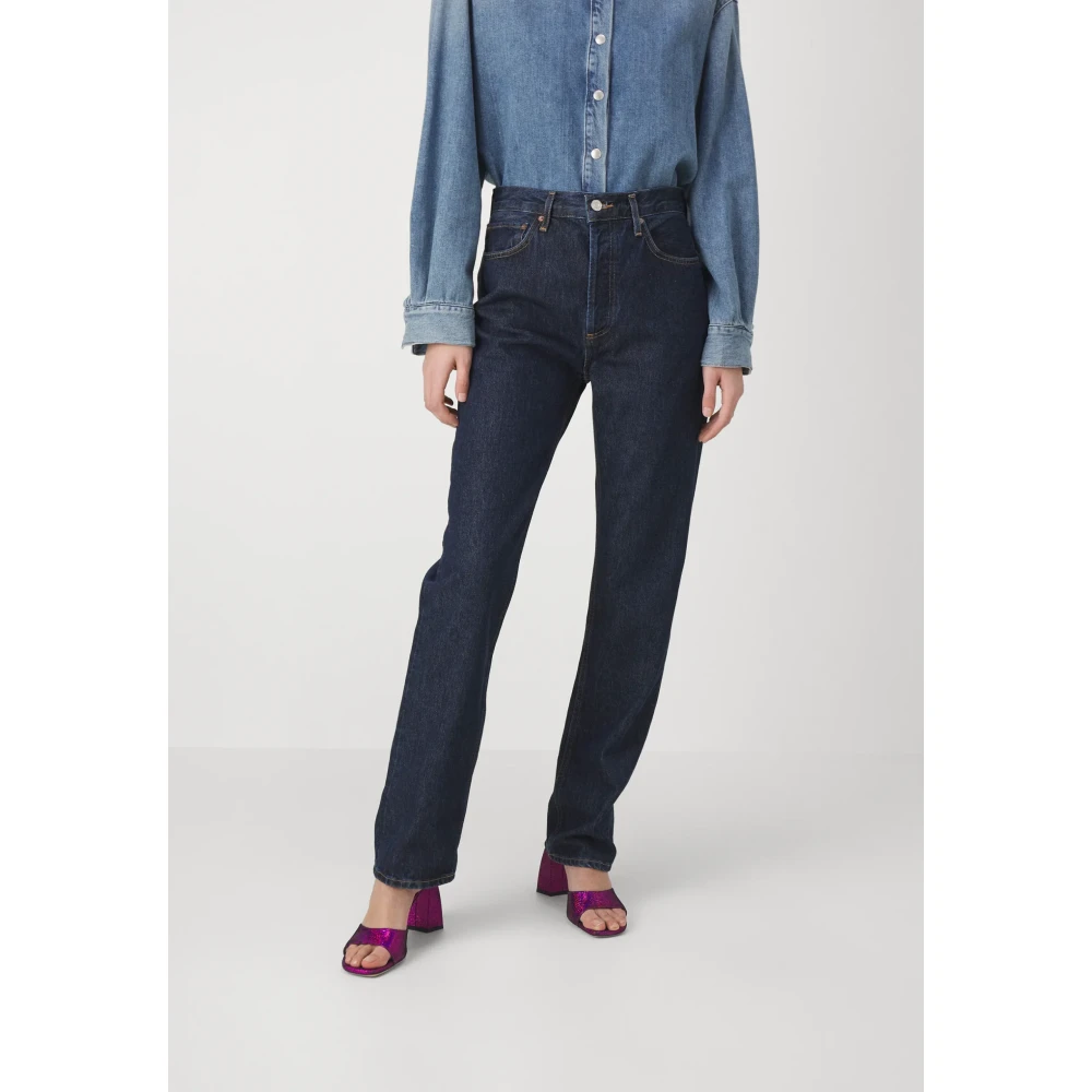 Agolde Vintage High-Waist Straight-Leg Jeans Blue Dames