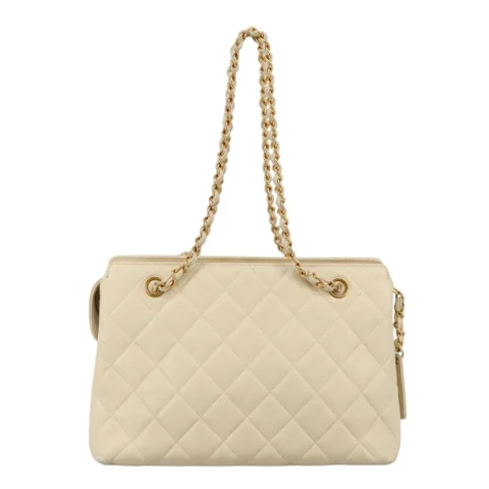 Chanel Vintage Pre-owned Leather handbags Beige Dames