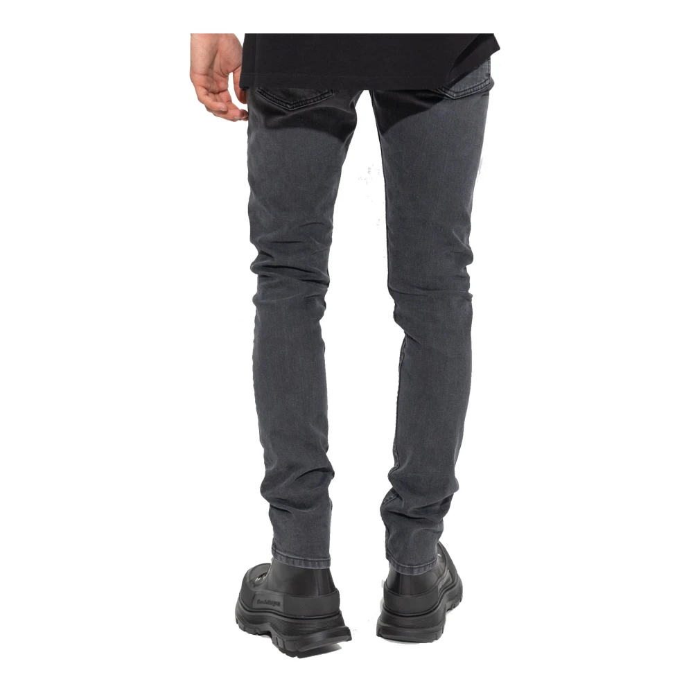 alexander mcqueen Zwarte Jeans met Geborduurd Logo Black Heren