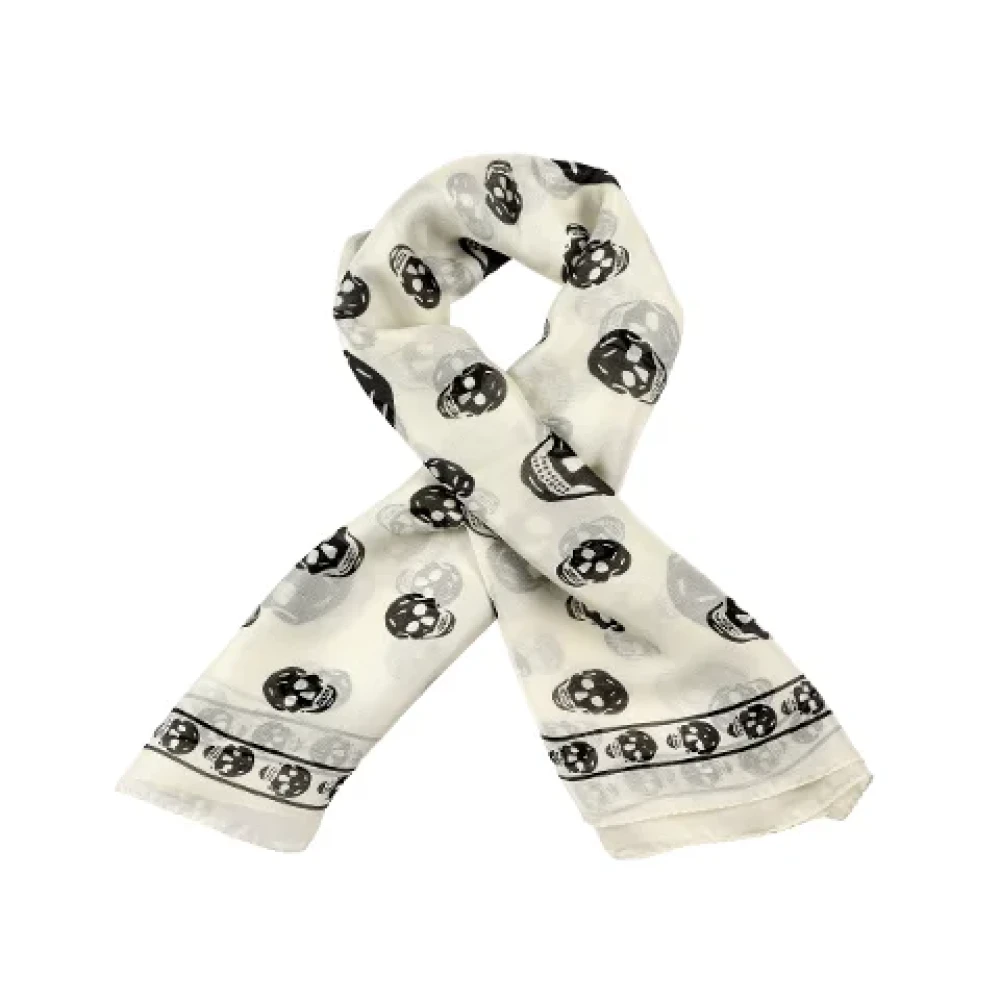 alexander mcqueen Silk scarves White Dames