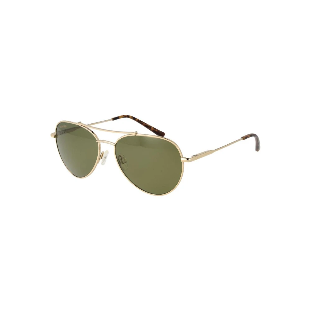 Serengeti Unisex Gold Aviator Sunglasses With Polarized Lenses