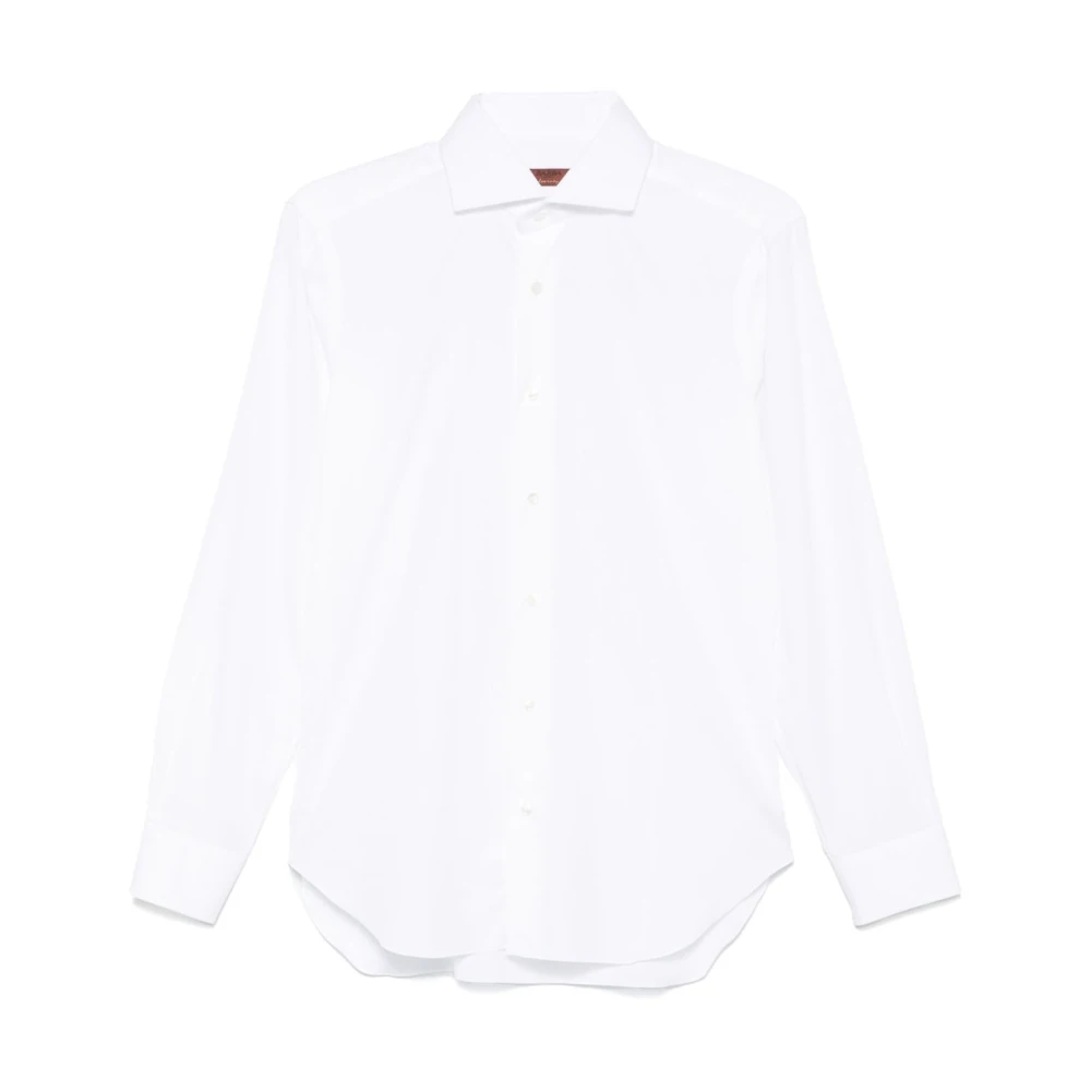 Barba Witte Katoenen Overhemd met Knoopsluiting White Heren