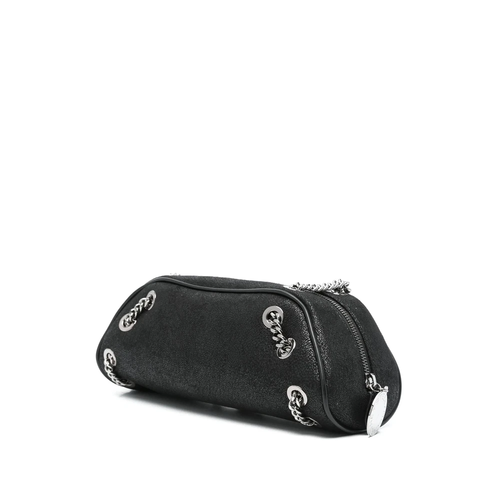 Stella Mccartney Zwarte Ketting-Link Top Handtas Black Dames