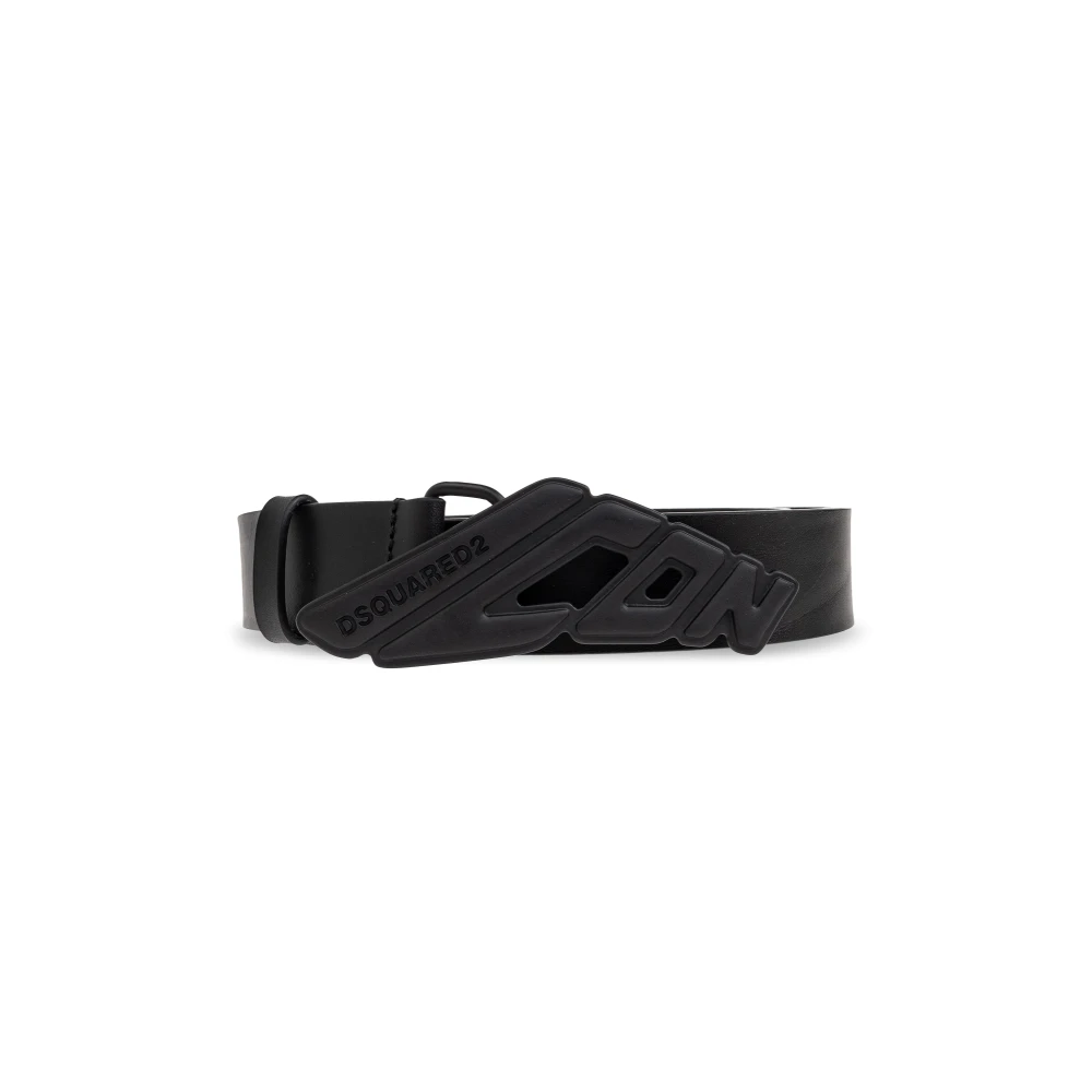 Dsquared2 Leren riem Black Heren