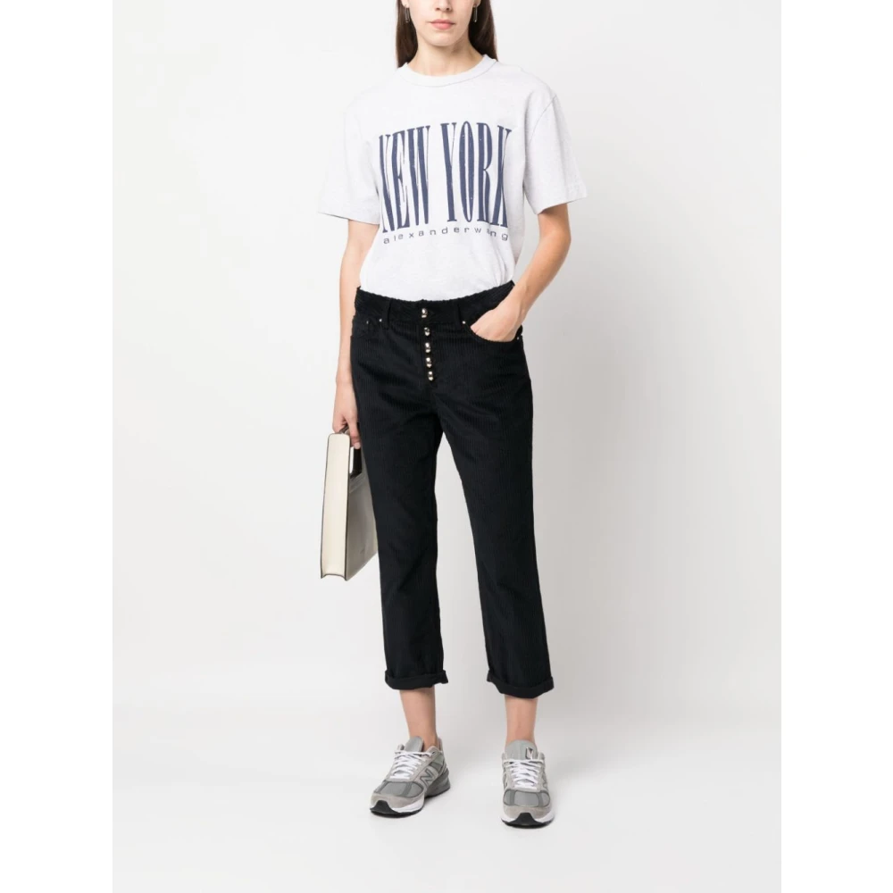 Dondup Stijlvolle Korte Corduroy Broek Black Dames