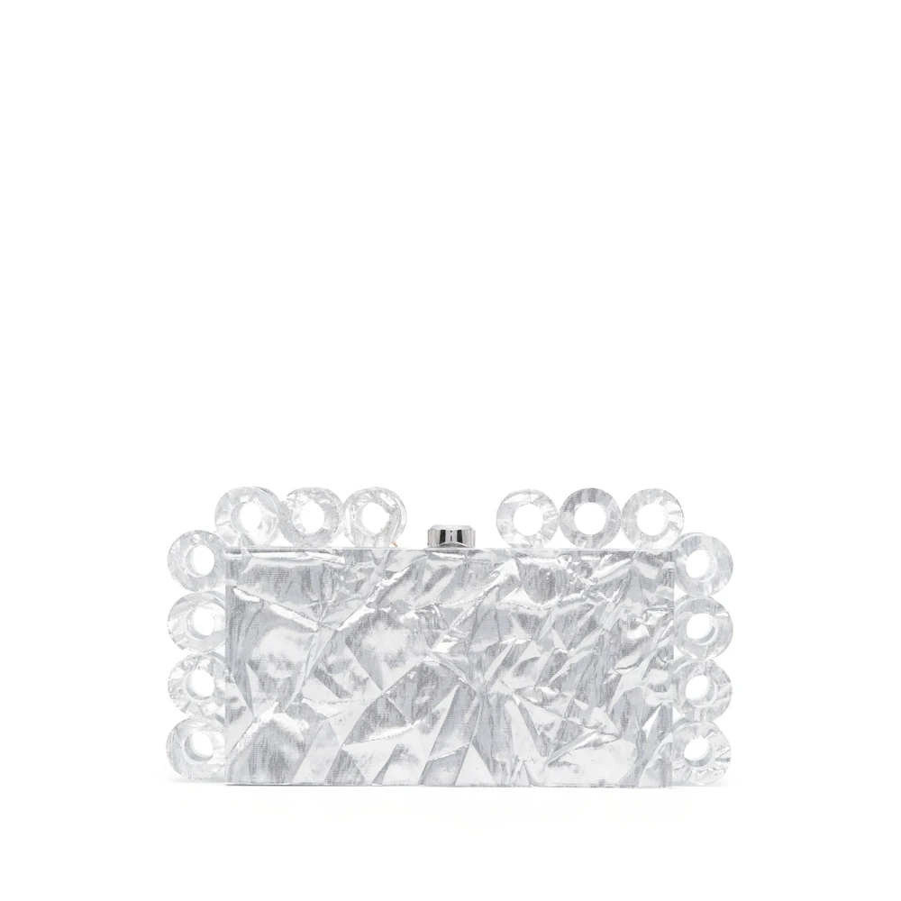 Cult Gaia Kristalversierde Clutch Tas Gray Dames