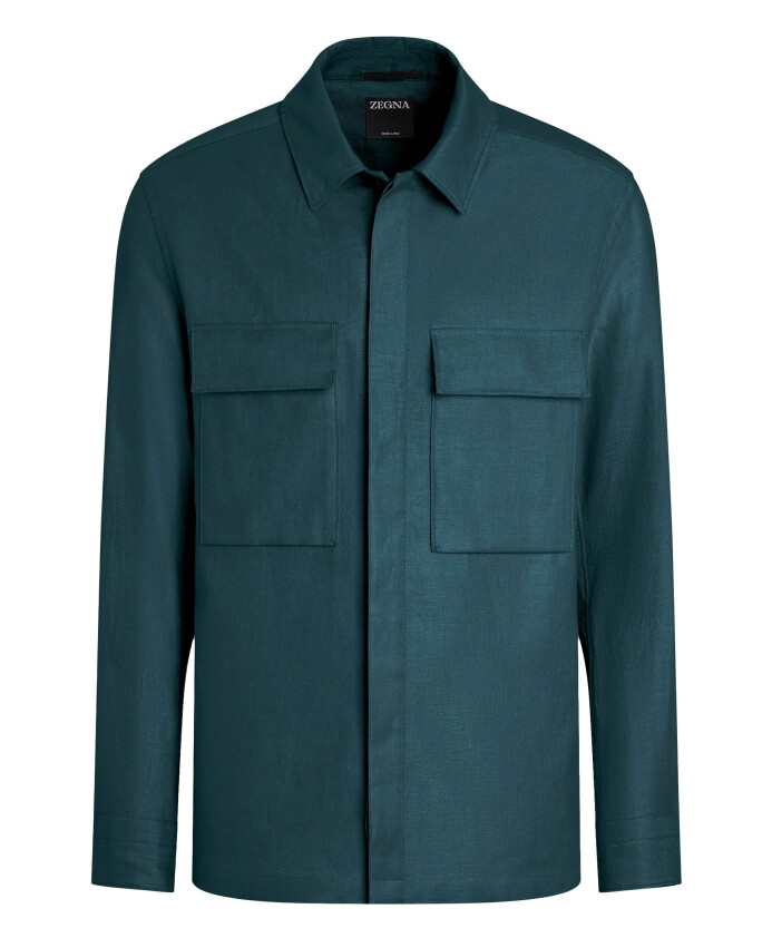 blue-linen-shirt-with-button-closure