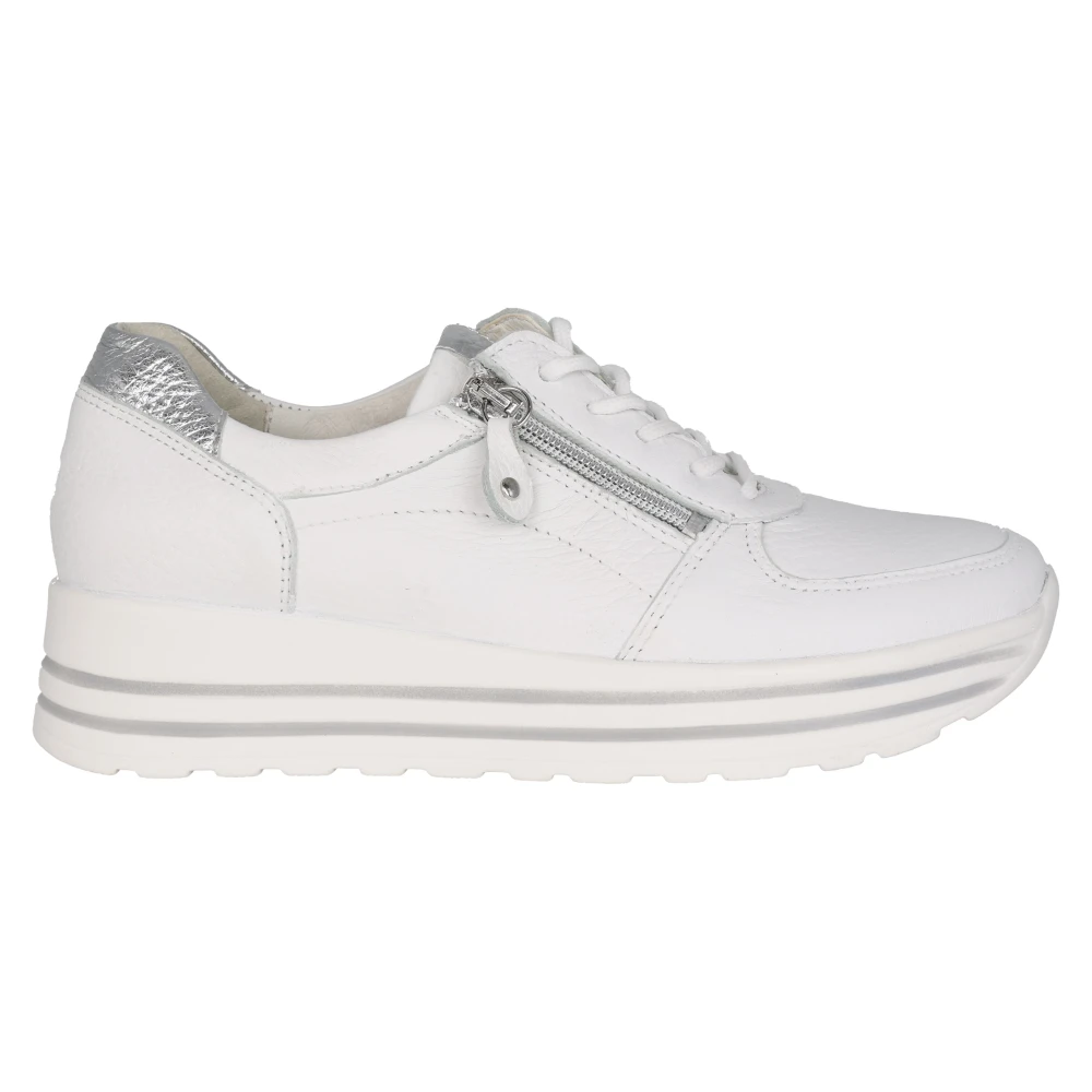 Waldläufer Bred Passform Lace-Zip Sneakers - Vit White, Dam