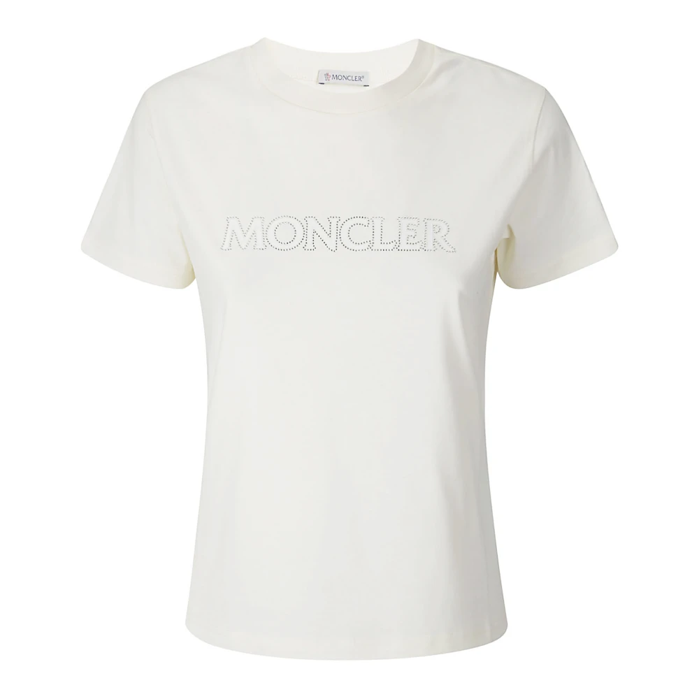 Moncler Katoenen T-shirt met Swarovski-logo White Dames