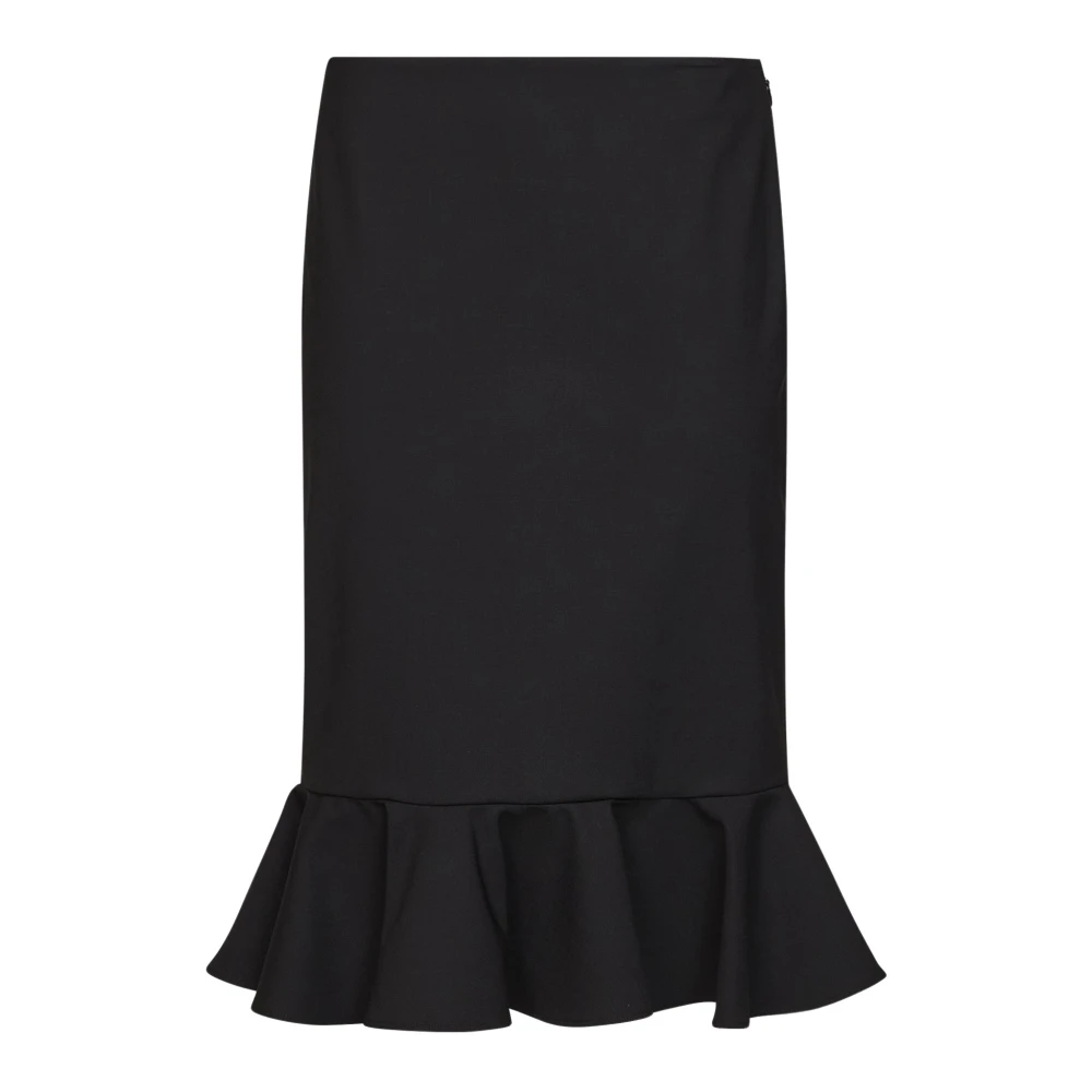 Giuseppe Di Morabito Ruffle Hem Midi Skirt - Female - Midi Skirts - Black - L - Skirts