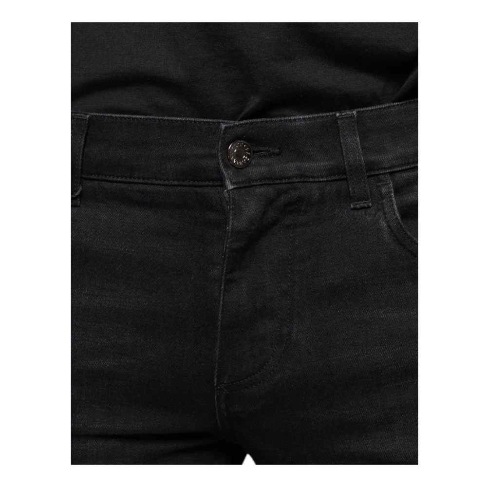Dolce & Gabbana Zwarte Skinny Denim Jeans met Rits Black Heren