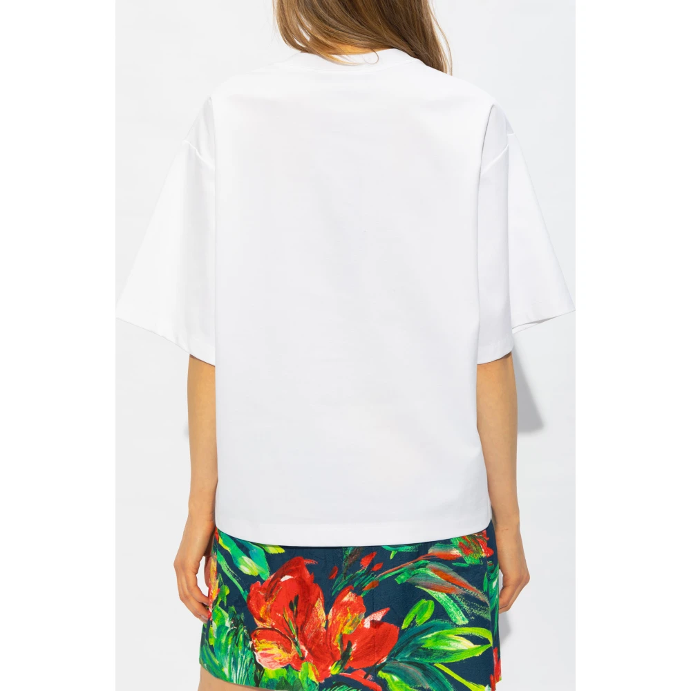 Dolce & Gabbana T-shirt met bloemenmotief White Dames