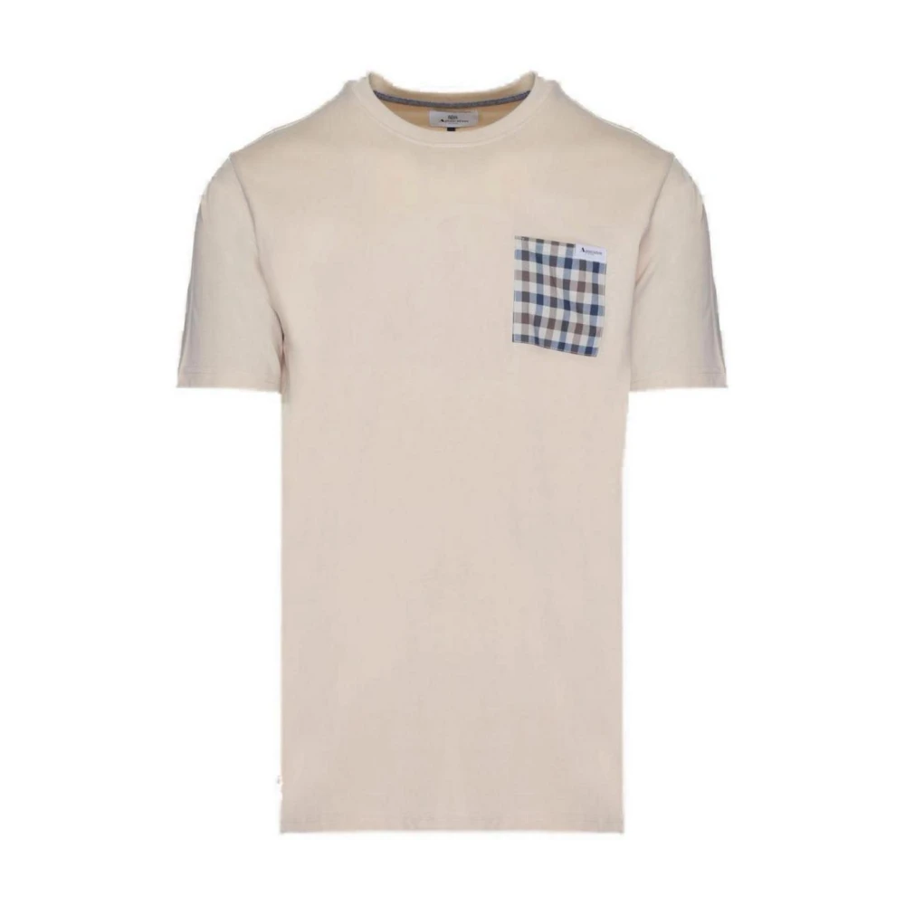 Aquascutum Katoenen T-shirt Lente Zomer Collectie Beige Heren