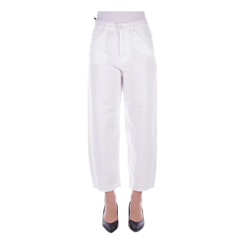 pinko Witte Broek met Rits en Zakken White Dames