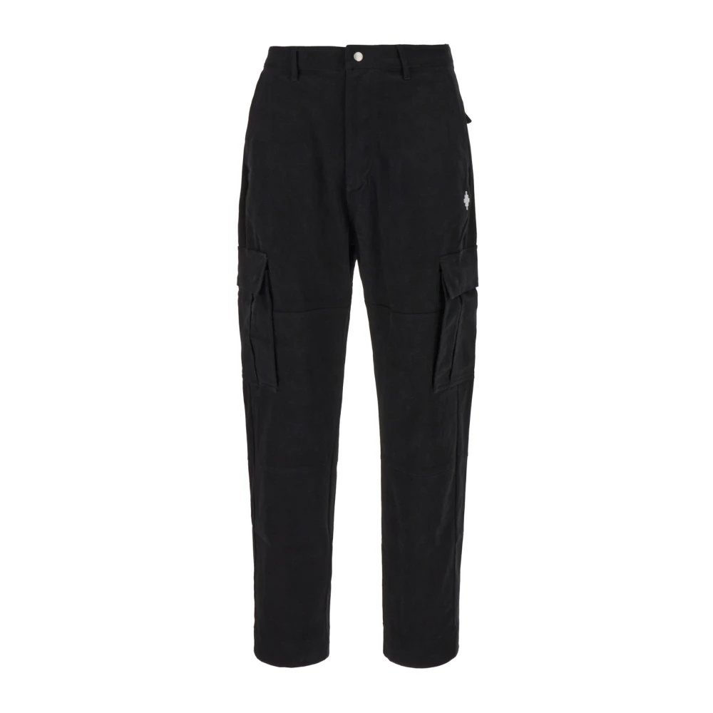 Marcelo Burlon Black Straight Trousers, Male, S, Wide Trousers