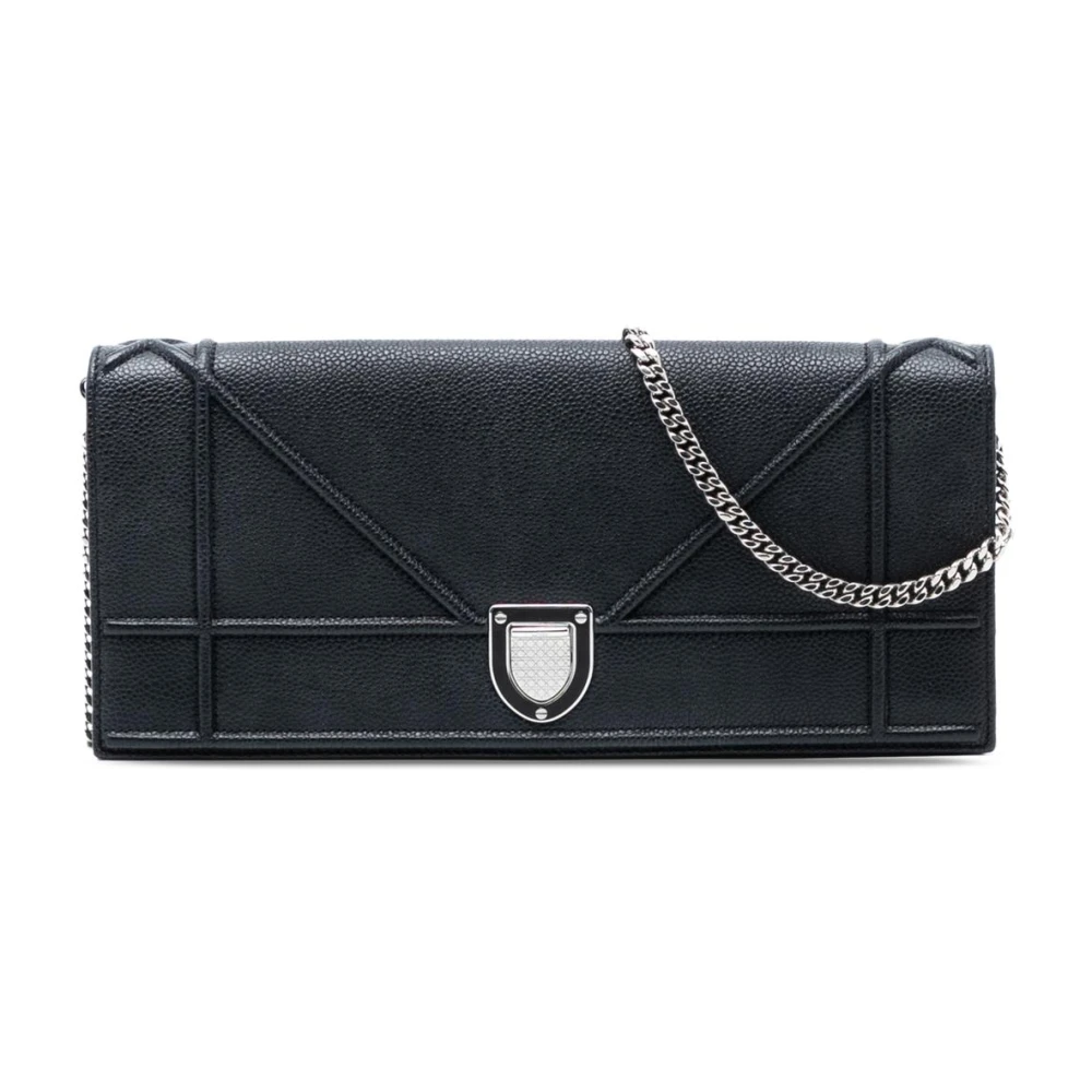 Dior Vintage Women's Black Pre-Owned Chain Wallet