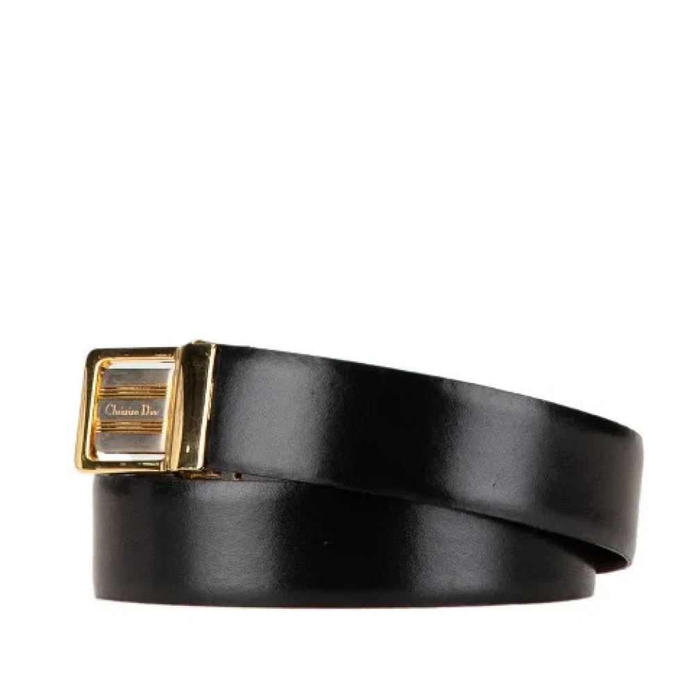 Dior Vintage Pre-owned Leather belts Black Dames