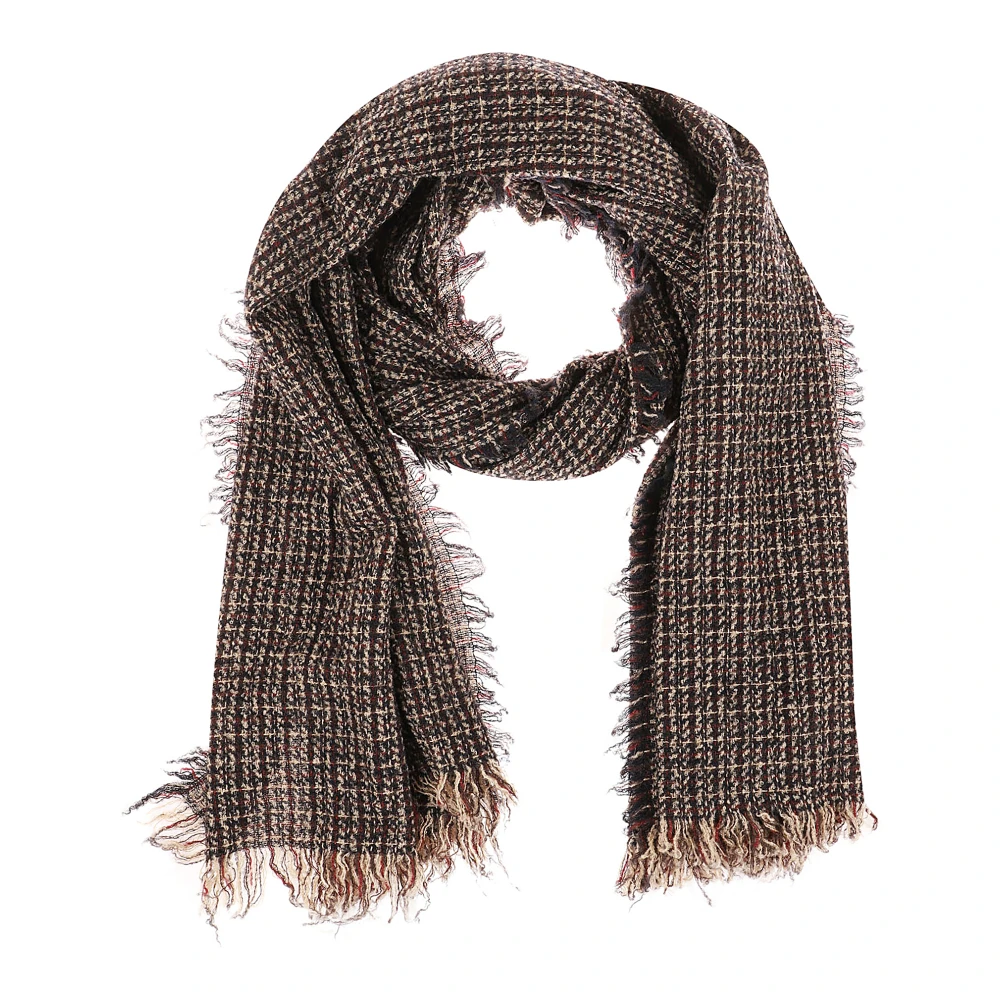 Faliero Sarti Beige en Zwart Kasjmier Sjaal Blue Dames