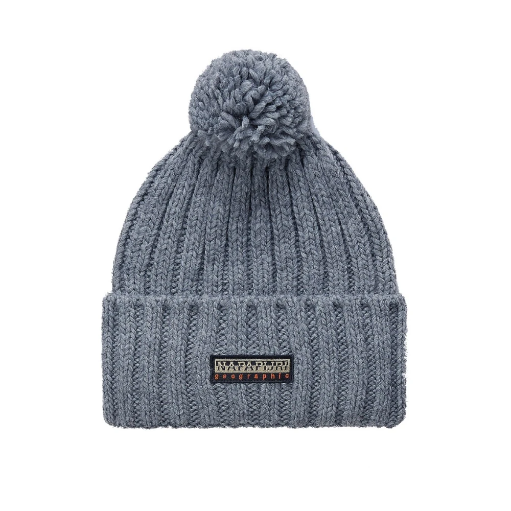 Napapijri Stijlvolle Beanies in Medium Grijs Melange Gray Heren