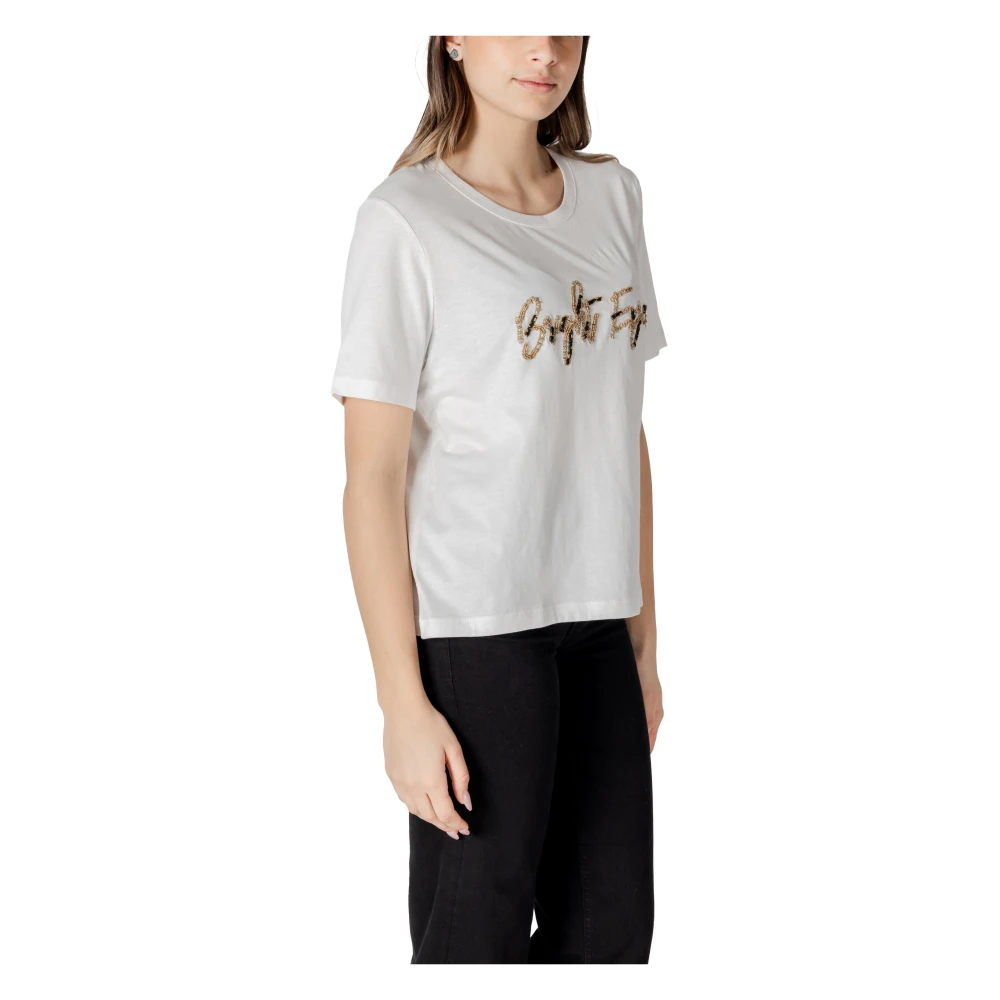 Jacqueline de Yong Wit Bedrukt T-shirt voor Vrouwen White Dames