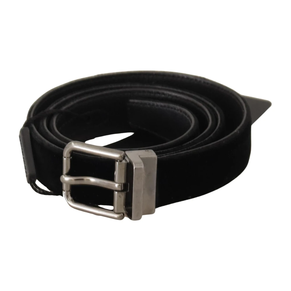 Dolce & Gabbana Men's Black Metal Buckle Cotton Belt