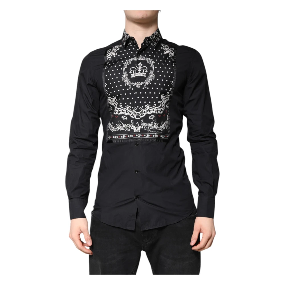 Dolce & Gabbana Men's Black Gold Dress Shirt - Casual Shirts - Xs - Shirts