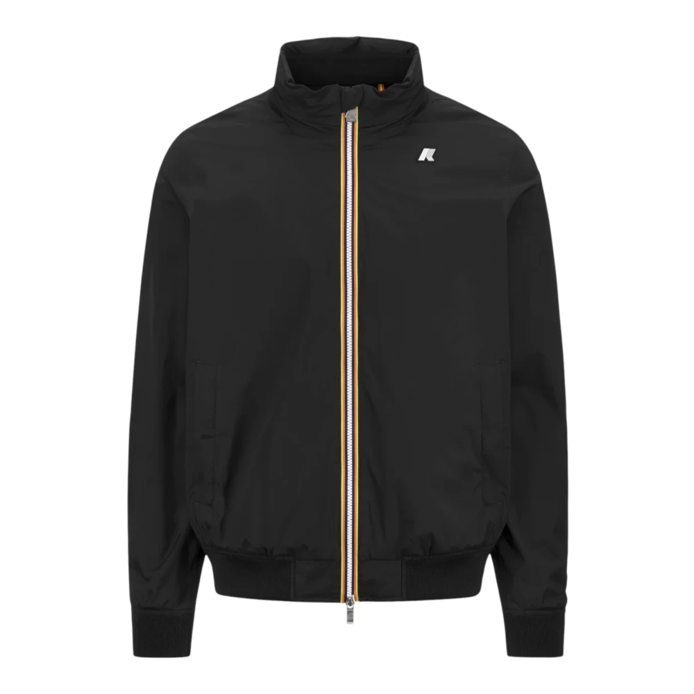 K-way Zwarte Stretch Nylon Jersey Jas Black Heren