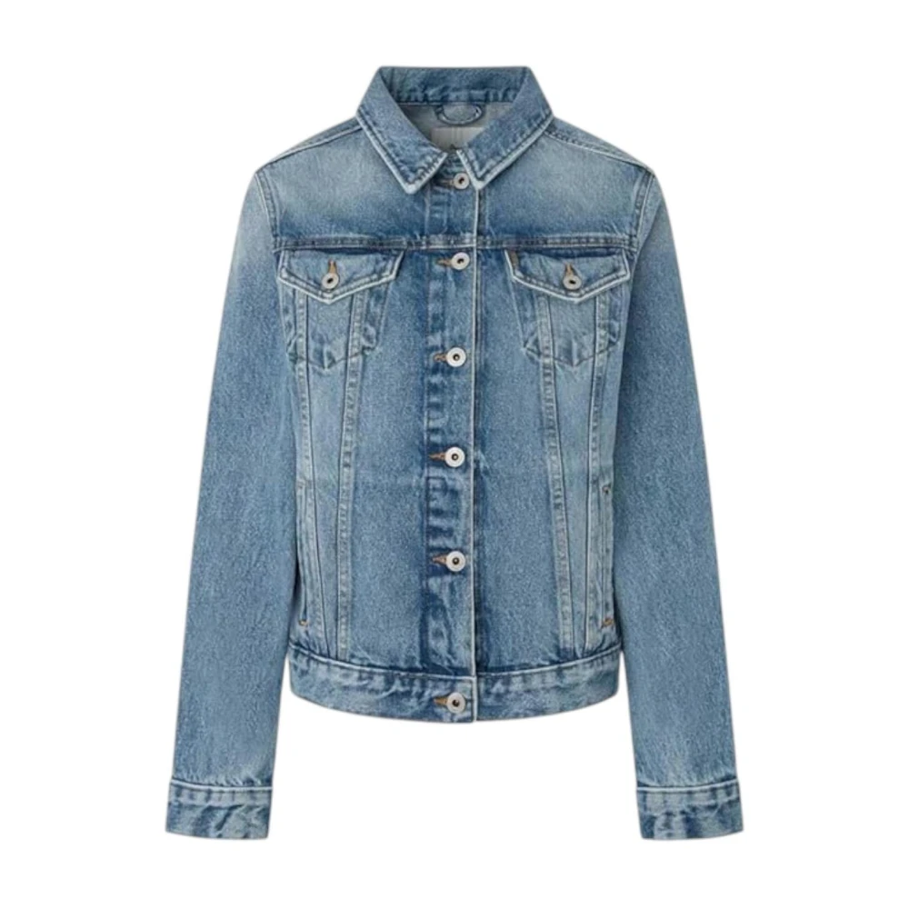 Pepe Jeans Women's Blue Denim Jackets, S, Slim Denim Jacket